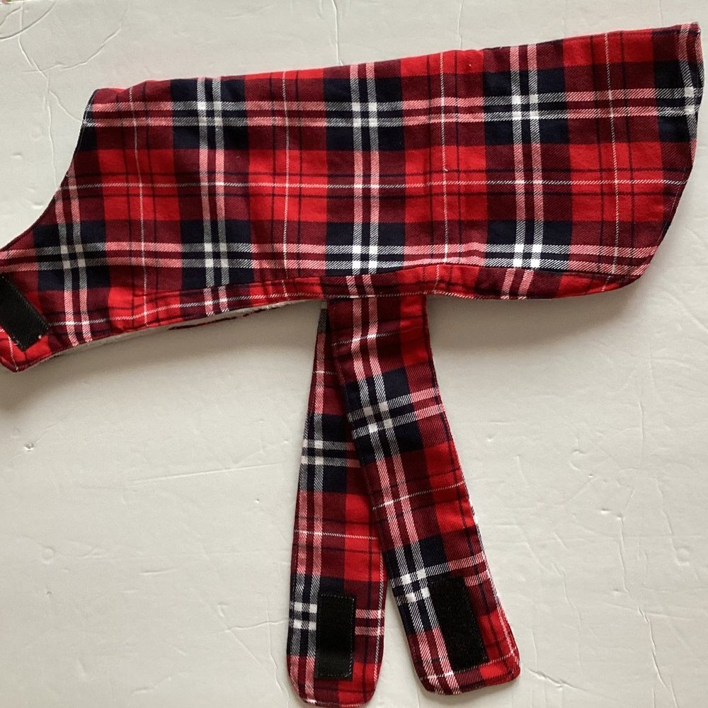 Dog Pet Coat Jacket Clothing Clothes Accessories Handmade Red Plaid